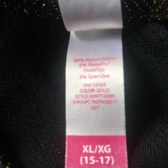 No Boundaries women's size XL black and gold cold shoulder metallic blouse - Picture 14 of 16